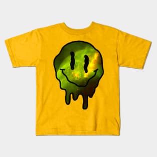 Melting Smile - Green Galaxy Kids T-Shirt